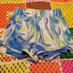 Avia Size Extra Small XS Blue Green White Purple Recycled Polyester Gym Shorts